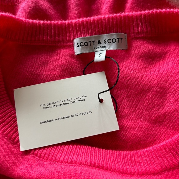 NWT Scott & Scott London 100% Mongolian Cashmere Star Zebra Print Sweater - Picture 5 of 7